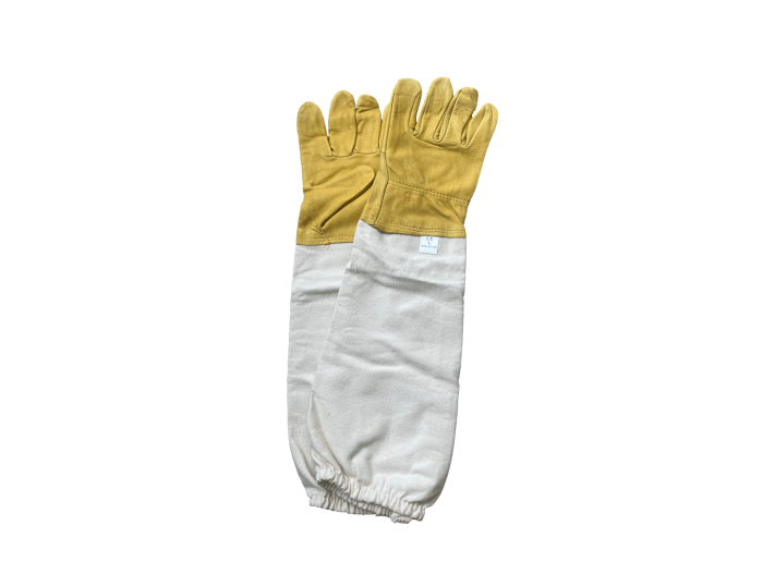 Gelbe Imkerhandschuhe aus Schafleder