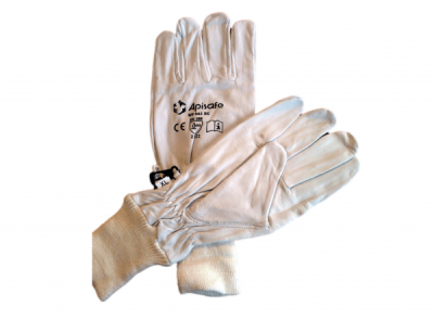 Short leather beekeeping gloves