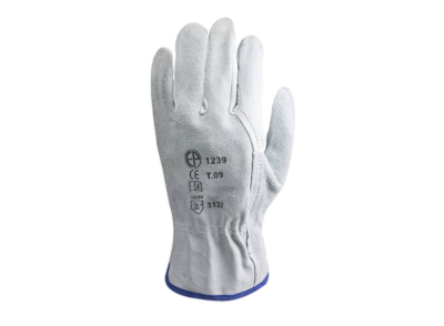 Short split-leather work gloves