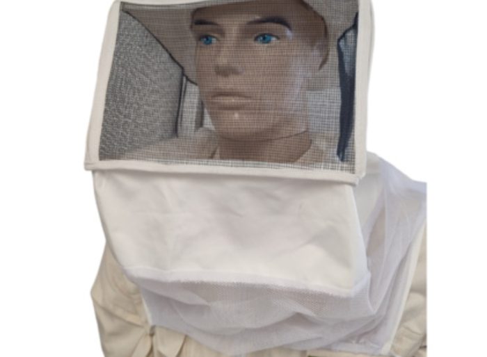Square beekeeping veil with arm openings – type II